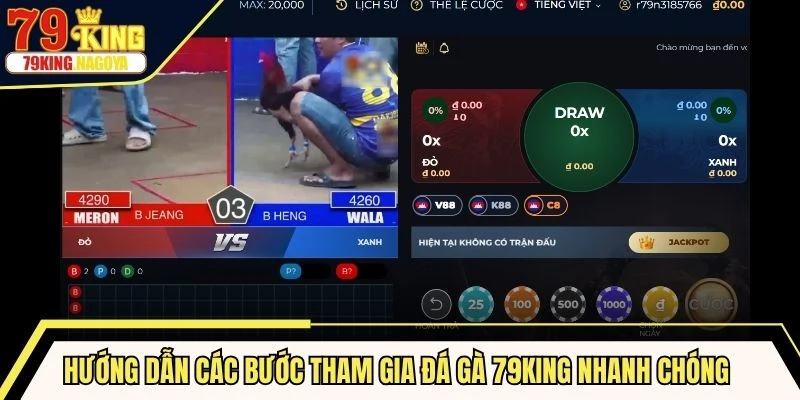 Hướng dẫn các bước tham gia đá gà 79KING nhanh chóng gọn nhẹ