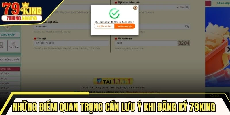 Những điểm quan trọng cần lưu ý khi đăng ký 79KING cho thành viên